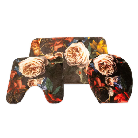 Waltex 3 Piece Bath Mat Set - Vintage Floral
