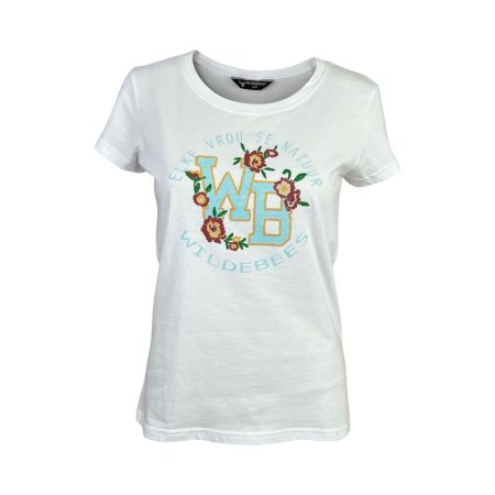 WILDEBEES COLLEGE STITCH TEE WHITE